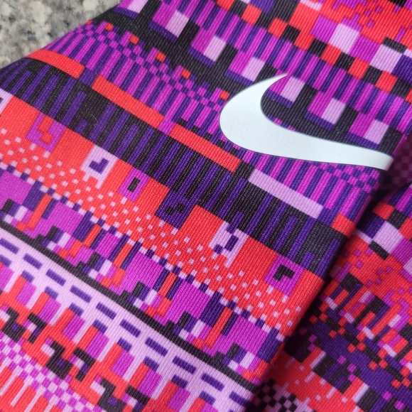 Nike Pro Dri-Fit M Medium Avia LOT Pink Purple Leggings with Geometric Pattern - Picture 5 of 11